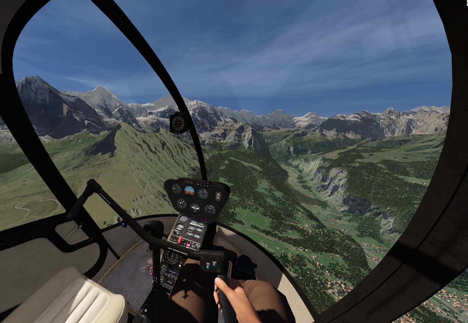 Flight Over the Alps in the R22 Simulator
